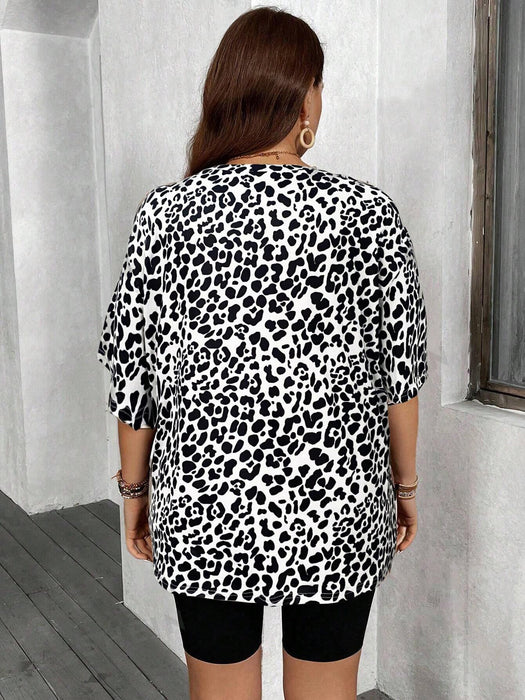 SHEIN EMERY ROSE - Camiseta informal de manga corta con cuello redondo y estampado - Quierox - Tienda Online