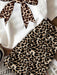 Shein Emery Rose Conjunto para niñas de camiseta de manga corta y pantalones cortos con estampado de leopardo y lazo - Quierox - Tienda Online