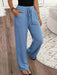 SHEIN EMERY ROSE Pantalones largos de mezcla de lino con efecto de mezclilla - Quierox - Tienda Online