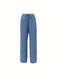 SHEIN EMERY ROSE Pantalones largos de mezcla de lino con efecto de mezclilla - Quierox - Tienda Online