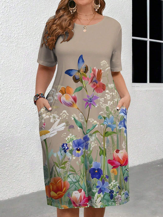 SHEIN EMERY ROSE Vestido con estampado floral para mujer, para verano, vestido de playa - Quierox - Tienda Online