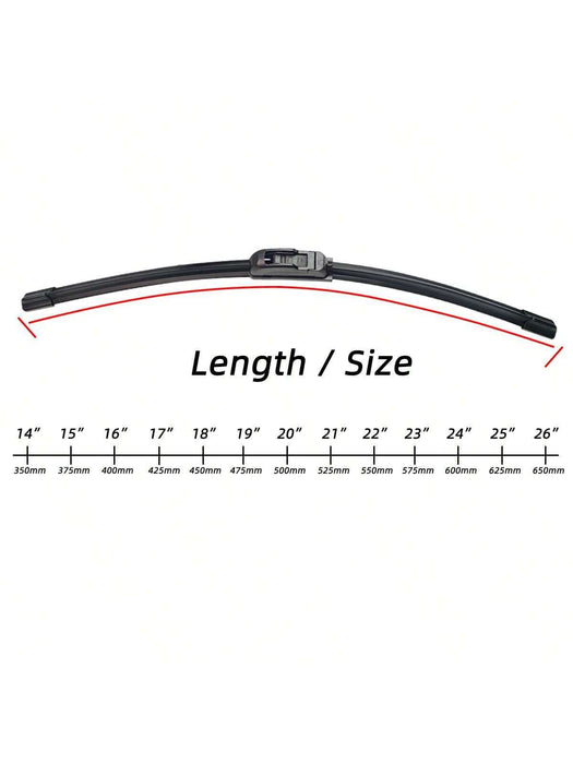 Shein Escobilla limpiaparabrisas universal en forma de U, de goma suave, sin marco ni soporte, para coche, de 18" - Quierox - Tienda Online