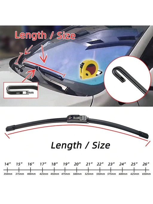 Shein Escobilla limpiaparabrisas universal en forma de U, de goma suave, sin marco ni soporte, para coche, de 18" - Quierox - Tienda Online