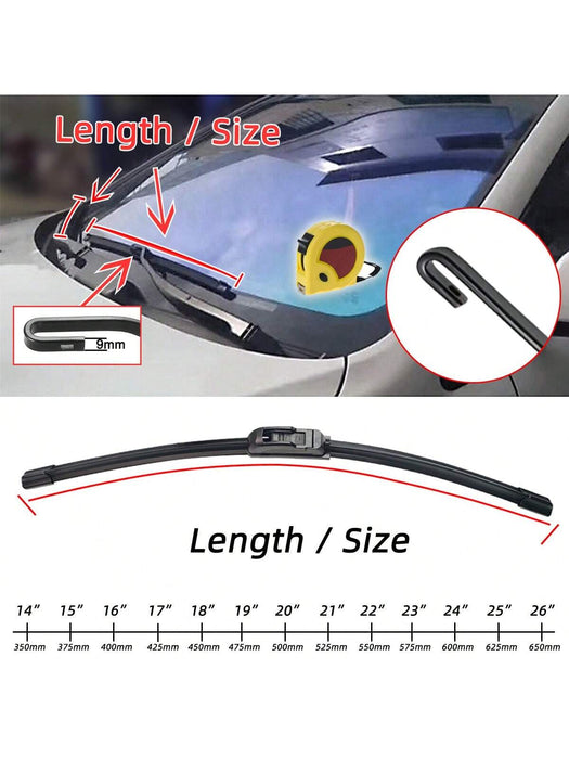 Shein Escobilla limpiaparabrisas universal en forma de U, de goma suave, sin marco ni soporte, para coche, de 18" - Quierox - Tienda Online
