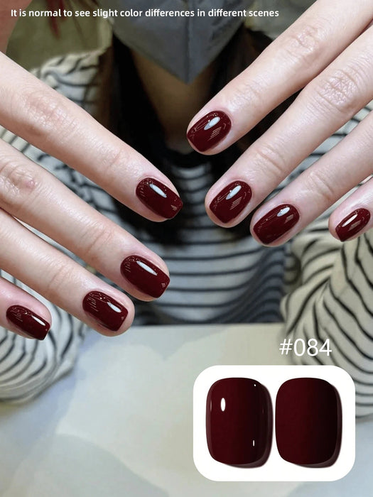 SHEIN esmalte de uñas en gel rojo vino XEIJAYI, 1 botella de 15 ml - Quierox - Tienda Online