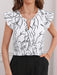 SHEIN Essnce Blusa con estampado de cuello notch ribete con fruncido - Quierox - Tienda Online