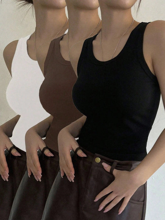 SHEIN Essnce paquete de 3 blusas de tirantes minimalistas y casuales - Quierox - Tienda Online