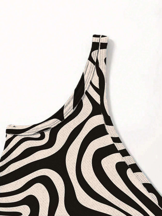 SHEIN Essnce Top corto con estampado integral y un solo hombro - Quierox - Tienda Online