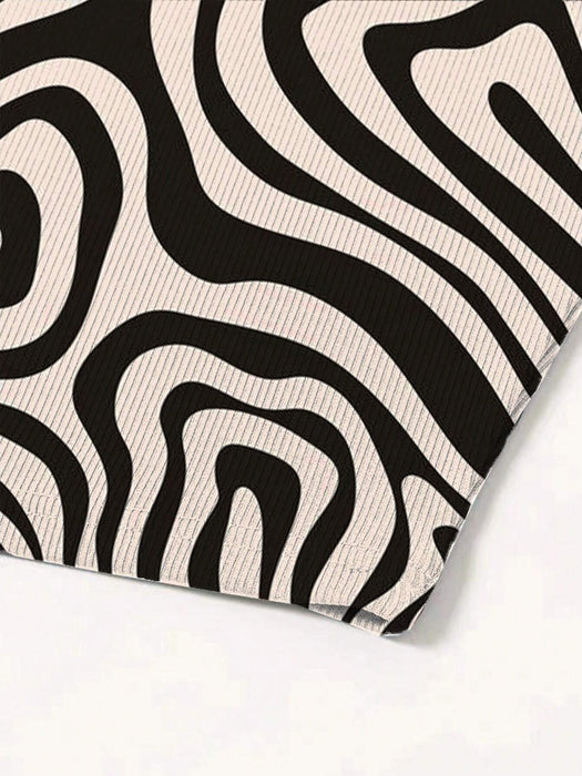 SHEIN Essnce Top corto con estampado integral y un solo hombro - Quierox - Tienda Online