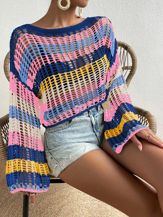 SHEIN Essnce Top de verano sencillo y colorido con aberturas para mujer - Quierox - Tienda Online