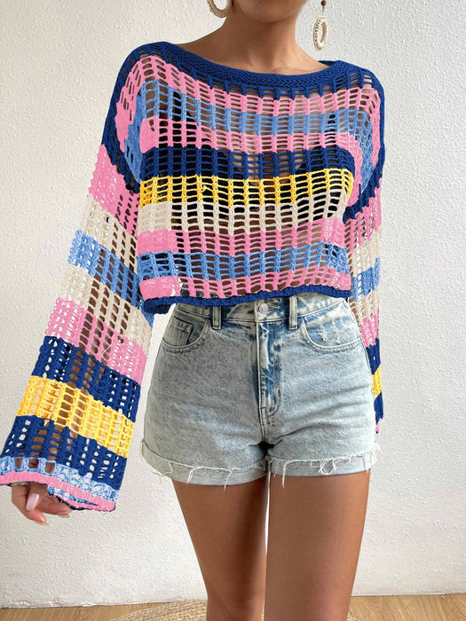 SHEIN Essnce Top de verano sencillo y colorido con aberturas para mujer - Quierox - Tienda Online