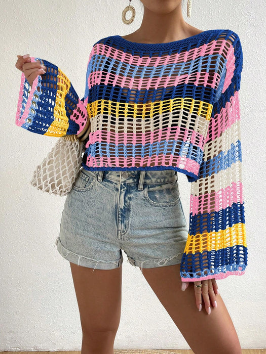 SHEIN Essnce Top de verano sencillo y colorido con aberturas para mujer - Quierox - Tienda Online