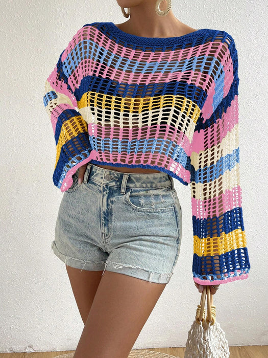 SHEIN Essnce Top de verano sencillo y colorido con aberturas para mujer - Quierox - Tienda Online