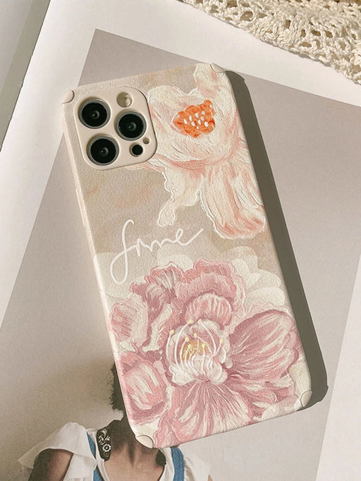 Shein Estuche con diseño de flores y apariencia de piel rosada para teléfono para iPhone 11 pro - Quierox - Tienda Online