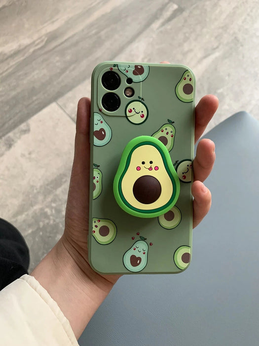 Shein Estuche con estampado de aguacate de dibujos animados compatible con iPhone 7 - Quierox - Tienda Online