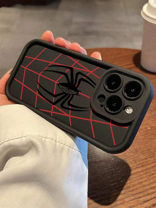 Shein estuche de teléfono antivuelco simple y grueso con patrón de telaraña compatible con iPhone 11 PRO MAX - Quierox - Tienda Online