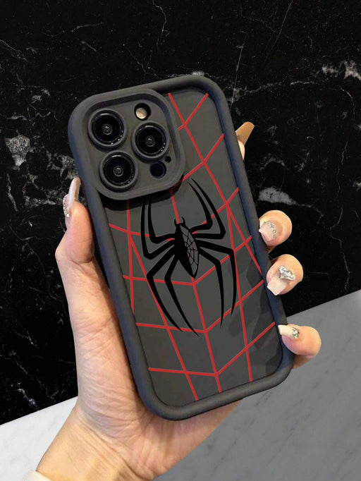 Shein estuche de teléfono antivuelco simple y grueso con patrón de telaraña compatible con iPhone 11 PRO MAX - Quierox - Tienda Online