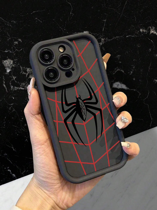 Shein estuche de teléfono antivuelco simple y grueso con patrón de telaraña compatible con iPhone 11 PRO MAX - Quierox - Tienda Online