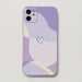 Shein estuche de teléfono de silicona creativo todo en uno con diseño de corazón púrpura, resistente a los golpes - Quierox - Tienda Online
