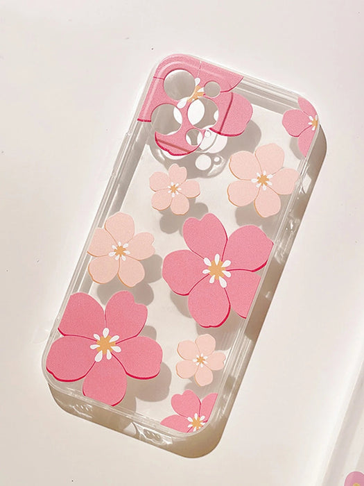 SHEIN estuche de teléfono transparentes y elegantes con adornos de flores decorativos - Quierox - Tienda Online