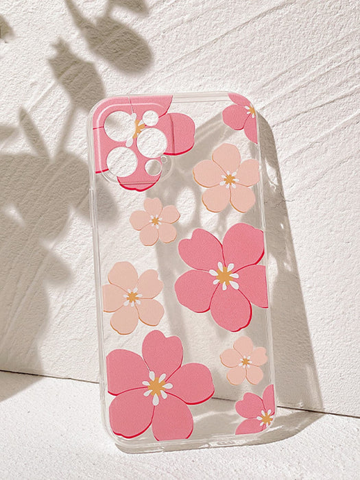 SHEIN estuche de teléfono transparentes y elegantes con adornos de flores decorativos - Quierox - Tienda Online