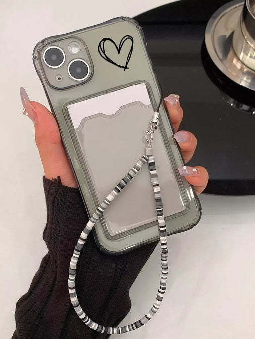 Shein Estuche para tarjetas con diseño de corazón, compatible con iPhone - Quierox - Tienda Online