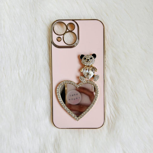 SHEIN Estuche para teléfono ligero y liso con diseño de oso de diamantes de imitación para iphone 11 - Quierox - Tienda Online