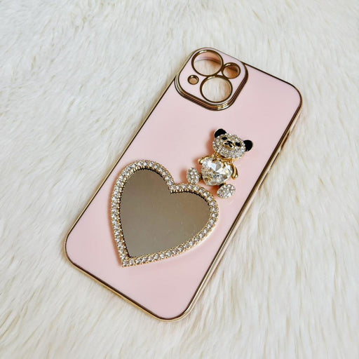 SHEIN Estuche para teléfono ligero y liso con diseño de oso de diamantes de imitación para iphone 11 - Quierox - Tienda Online