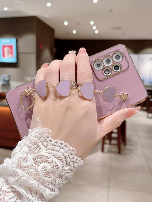 Shein Estuche para teléfono liso chapado con correa de mano compatible con redmi note 12 - Quierox - Tienda Online