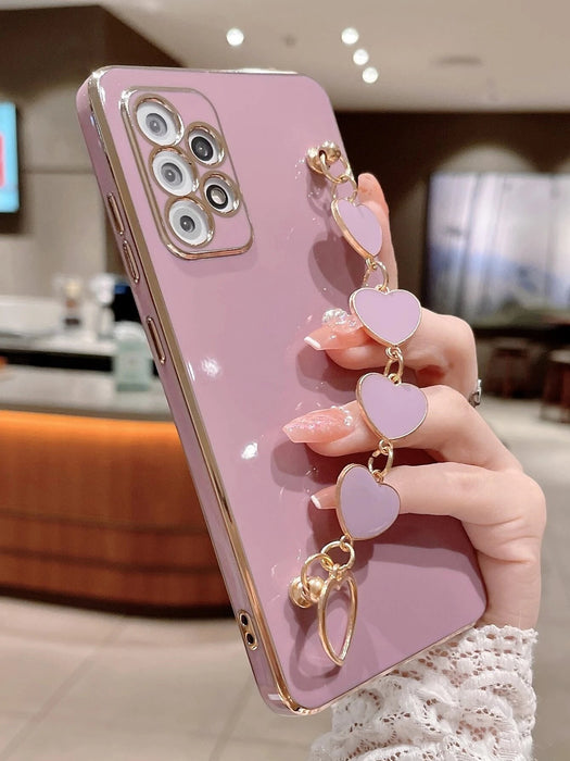 Shein Estuche para teléfono liso chapado con correa de mano compatible con redmi note 12 - Quierox - Tienda Online