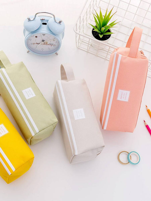 Shein Estuche portátil de doble capa para estudiantes, de gran capacidad - Quierox - Tienda Online