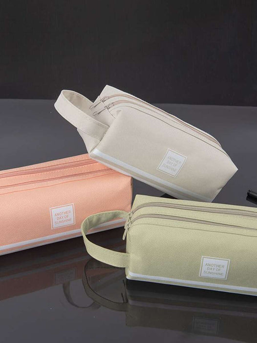 Shein Estuche portátil de doble capa para estudiantes, de gran capacidad - Quierox - Tienda Online