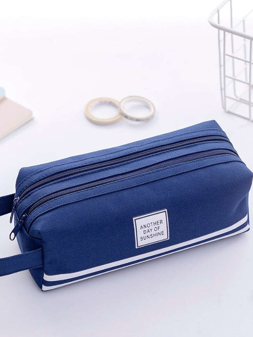 Shein Estuche portátil de doble capa para estudiantes, de gran capacidad - Quierox - Tienda Online