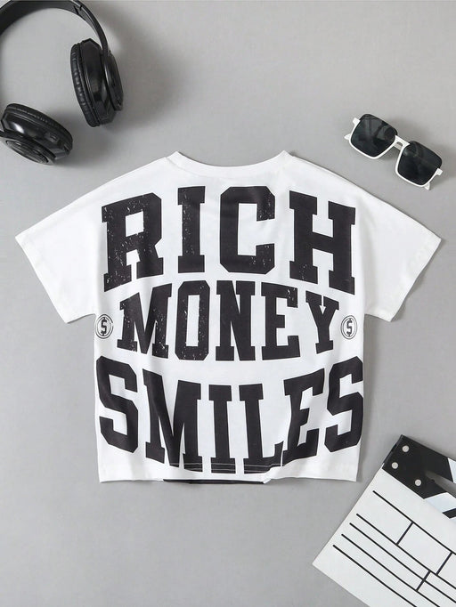 SHEIN Explorewe Camiseta de manga corta y cuello redondo informal - Quierox - Tienda Online