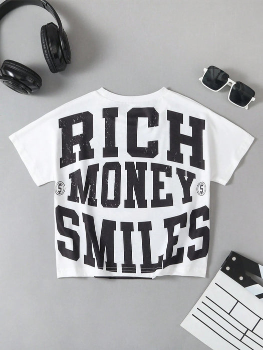 SHEIN Explorewe Camiseta de manga corta y cuello redondo informal - Quierox - Tienda Online