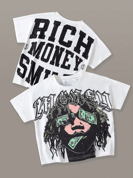 SHEIN Explorewe Camiseta de manga corta y cuello redondo informal - Quierox - Tienda Online