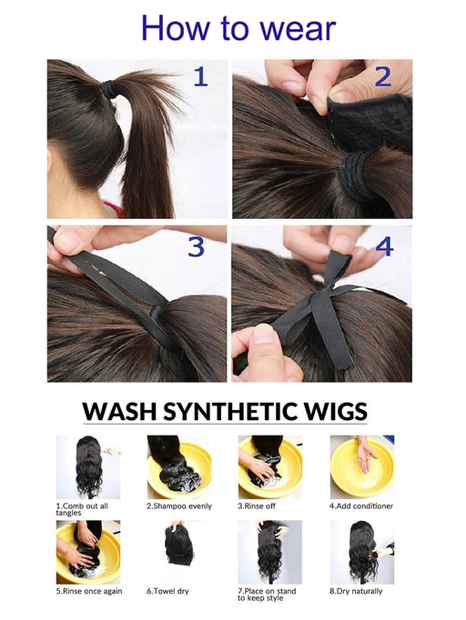 Shein Extensiones de cola de caballo largas y rectas con lazos - Quierox - Tienda Online