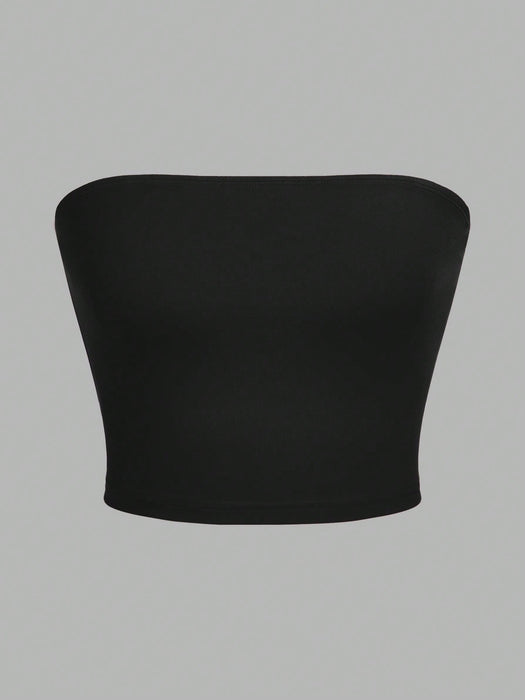 SHEIN EZwear 3 piezas Blusa de top tubo ajustada informal para mujer - Quierox - Tienda Online