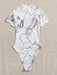 SHEIN EZwear Body de corte alto con estampado de mármol de verano - Quierox - Tienda Online