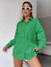 SHEIN EZwear Camisa amplia unicolor de hombros caídos con botón - Quierox - Tienda Online