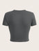SHEIN EZwear Camiseta ajustada de mujer de manga corta con cuello redondo - Quierox - Tienda Online