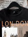SHEIN EZwear Camiseta de manga corta ajustada informal de talla grande con diseño arquitectónico - Quierox - Tienda Online