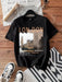 SHEIN EZwear Camiseta de manga corta ajustada informal de talla grande con diseño arquitectónico - Quierox - Tienda Online