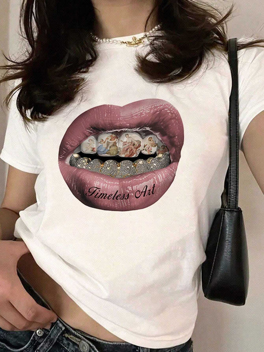 SHEIN EZwear Camiseta informal de mujer blanca - Quierox - Tienda Online