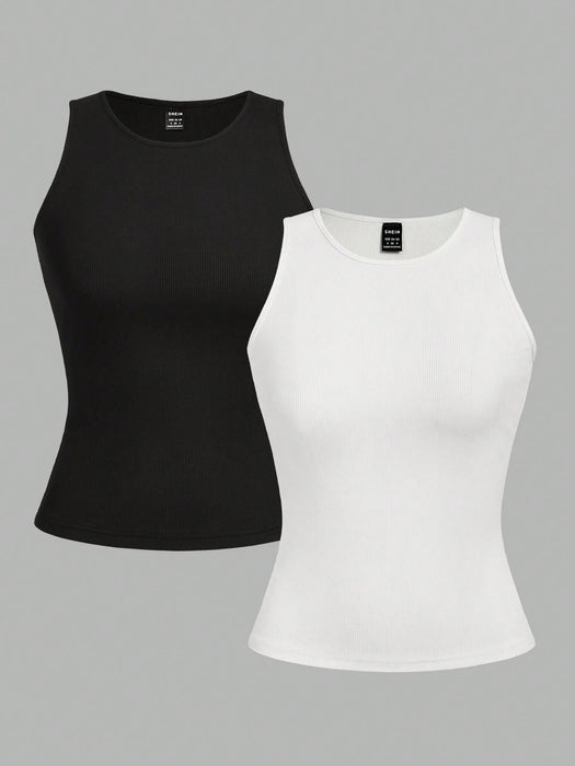 SHEIN EZwear Conjunto de 2 tops de tirantes para mujer de cuello redondo - Quierox - Tienda Online