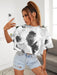 SHEIN EZwear Conjunto De Verano. Top De Teñido Anudado Gráfico - Quierox - Tienda Online