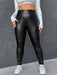 SHEIN EZwear Leggings PU de talle alto - Quierox - Tienda Online