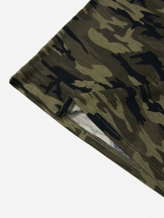 SHEIN EZwear Plus Vestido camisero con estampado de camuflaje y camiseta asimétrica - Quierox - Tienda Online