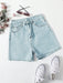 SHEIN EZwear Shorts de mezclilla con botones y bolsillos frontales, uso informal - Quierox - Tienda Online