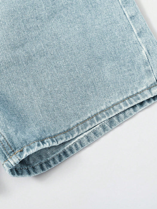 SHEIN EZwear Shorts de mezclilla con botones y bolsillos frontales, uso informal - Quierox - Tienda Online